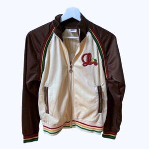 LUXIRIE SOUVENIER ZIP UP JACKET CREAM & BROWN SIZE SMALL